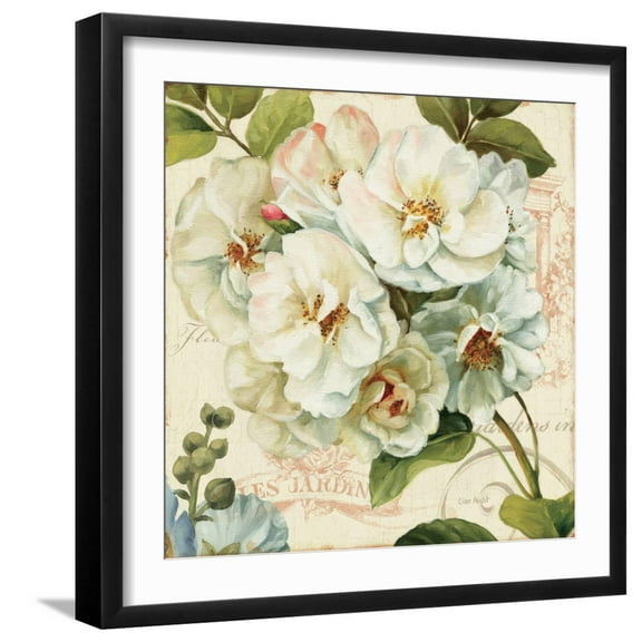 Art.com Les Jardin III Art Print by Lisa Audit, Black Frame Wall Art, 21" x 21"