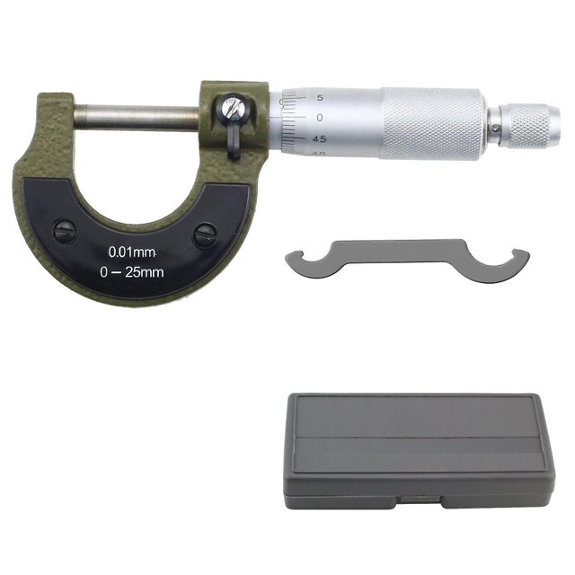 Micrómetro exterior de 0 a 25 mm Micrómetro exterior de 0,01 mm Micrómetro exterior Calibre de medición Herramienta de medición de diámetro Micrómetro digital de alta precisión