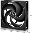 thumbnail image 5 of CHAO P12 - Ventilador para PC, ventilador de caja de 120 mm, presión optimizada, motor silencioso, computadora, velocidad del ventilador: 1800 RPM, negro, 5 of 5