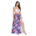 thumbnail image 2 of FORMRS Womens Long Sarong Beach Wrap Semi-Sheer Bikini Skirt Bathing Swimsuit Cover Up, Colorful Art Flowers, 2 of 7