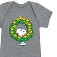 thumbnail image 3 of Peanuts - Christmas - Woodstock Wreath & Snoopy - Infant Baby One Piece, 3 of 5
