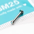 thumbnail image 4 of Basic Gem Ball Top Threadless Push-In Steel Labret, 4 of 4