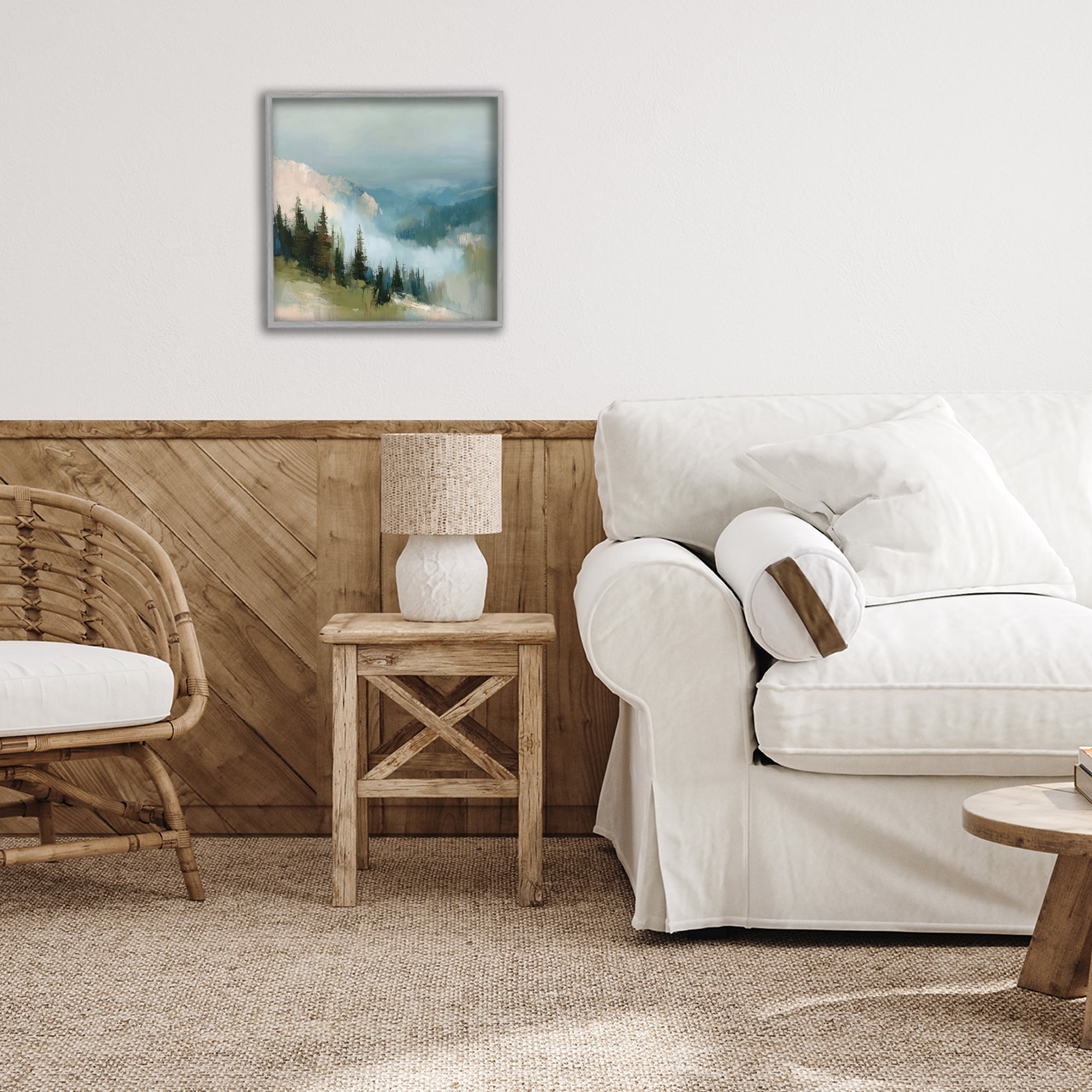 Stupell Industries Mountain Forest Impression Gray Framed Giclee Art, design by Kim Curinga