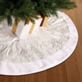 thumbnail image 2 of Falda de árbol de Navidad con letras de copos de nieve de 48 pulgadas, delantal de árbol de Navidad de lino no tejido, Feliz Navidad Sailing Electrónica, 2 of 5