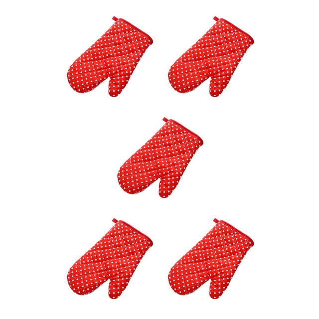 Injueey Manoplas de alta temperatura Guantes profesionales para horno de microondas Guantes de algodón Elaborados Manoplas para hornear Type5 NO5