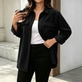 thumbnail image 3 of Maplenight Corduroy Shackets for Women Button Up Long Sleeve Oversized Loose Fit Casual Jacket Tops with Pocket, 3 of 5