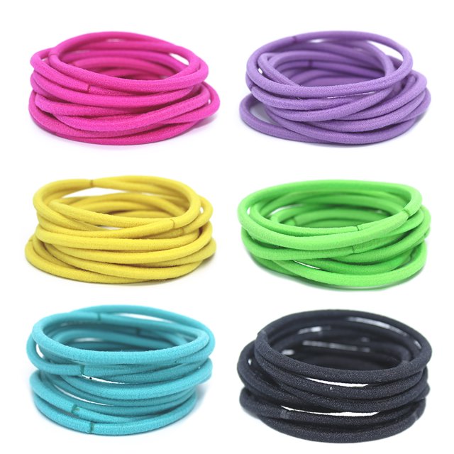 60PCS Filles Cravate Cheveux Polyvalent Élastique Sans Pli Bande Ponytail Titulaire