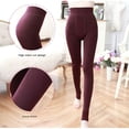thumbnail image 3 of Leggings con Forro Cálido De Invierno para Mujer - Pantalones Térmicos De Medias De Terciopelo GruesoCaféS(40-75KG), 3 of 5