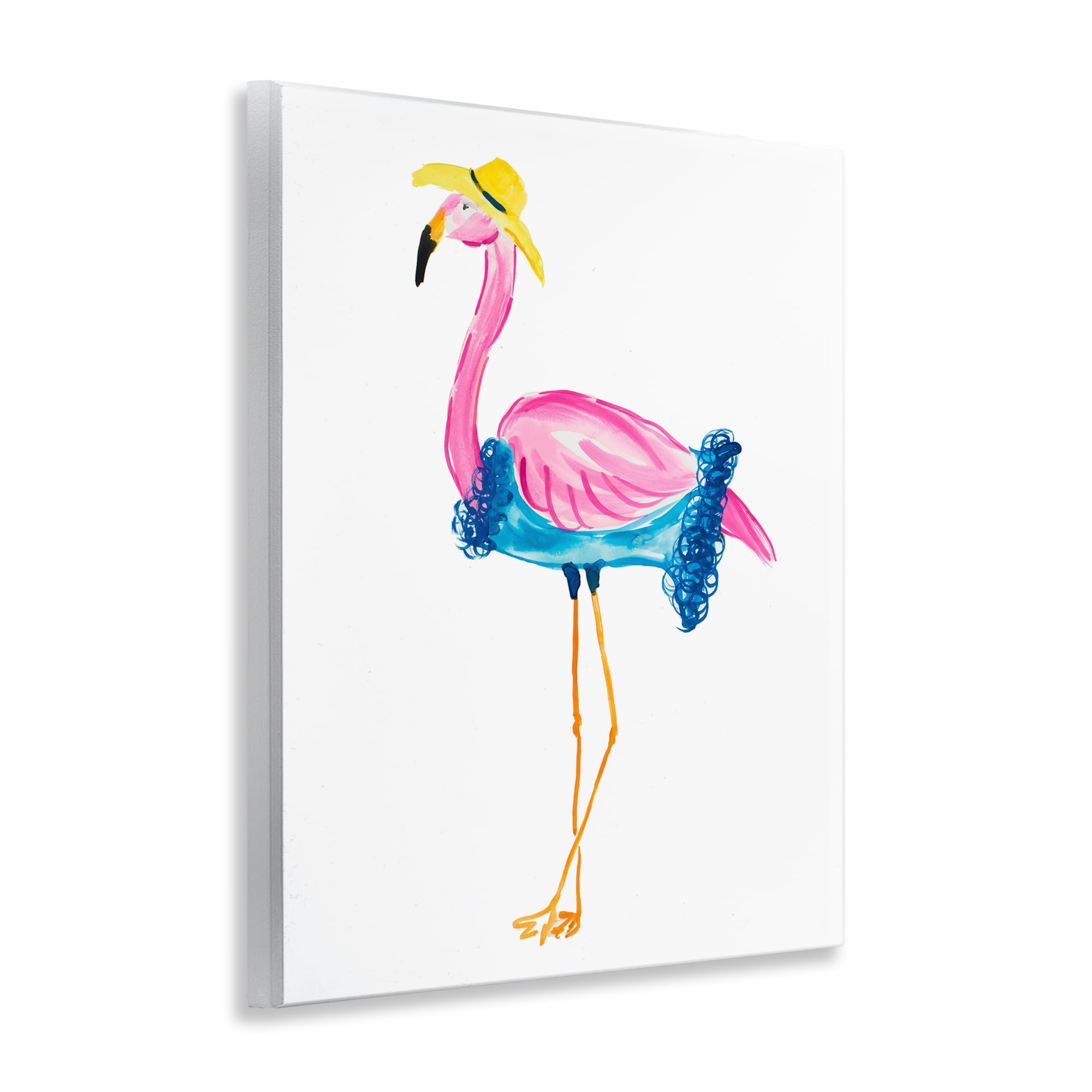 Stupell Industries Glamorous Beach Flamingo Animals & Insects Painting Unframed Art Print Wall Art, 11 x 14