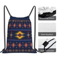 thumbnail image 4 of Native-American Pattern Drawstring Backpack Sackpack String Bag Cinch Waterproof Bags for Gym Sports Yoga Travel Beach Swimming shopping, 4 of 7