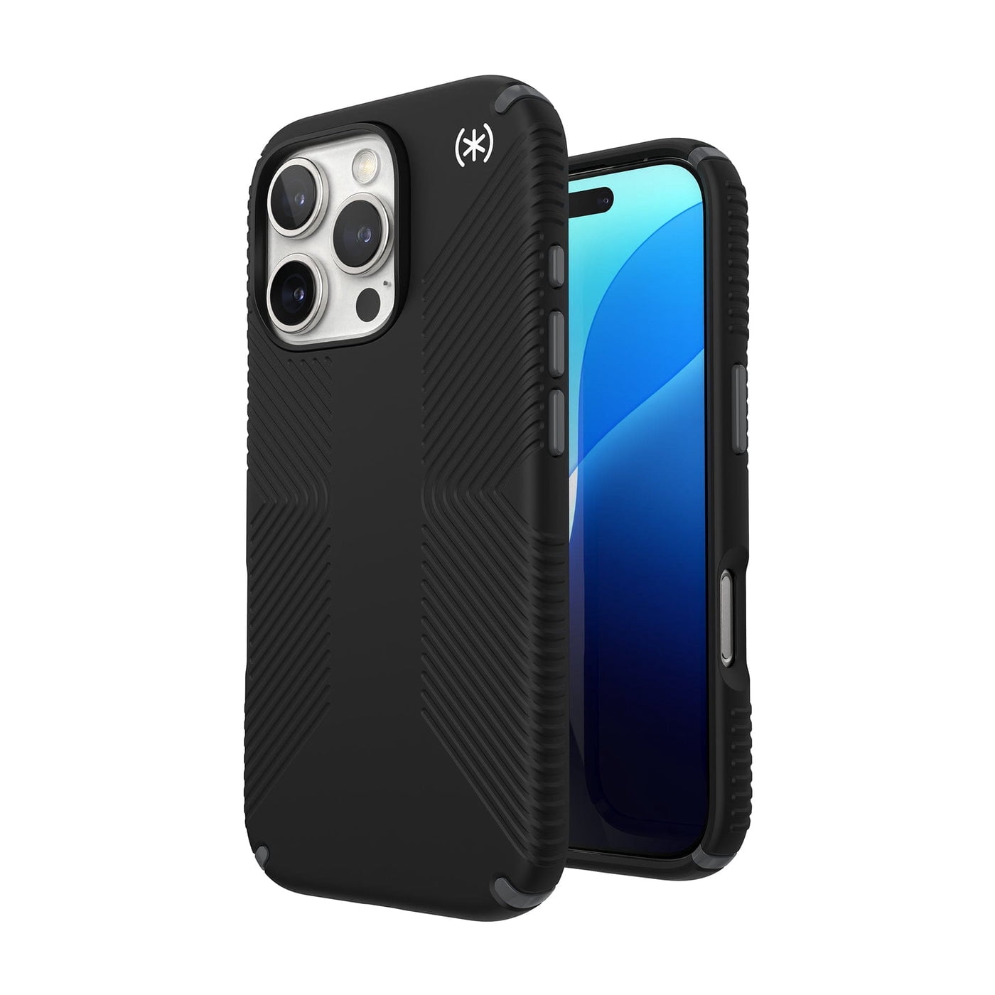 Speck Presidio2 Grip MagSafe for Apple iPhone 16 Pro Case, Black/Slate Grey