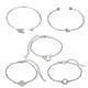thumbnail image 5 of Pulsera con cadena de cinco piezas geométricas con abertura redonda y tachuelas, 5 of 6