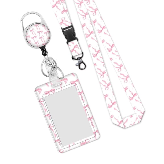 Retractable Lanyard with Card Holder Water Resistant Identity Card Badge Holder with Lanyard Retractable Badge Reel Clip