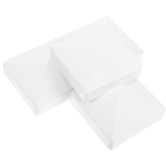 Beaupretty 4Pcs White Vinyl Fence Post Caps Durable Waterproof Protection for Outdoor Mailbox
