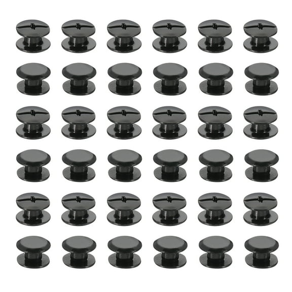 50 Sets Chicago Screws, 4mm L Galvanized Iron Chicago Screw Phillips Binding Post Screw Rivets for Leather Belt Scrapbook Photo Albums, Black