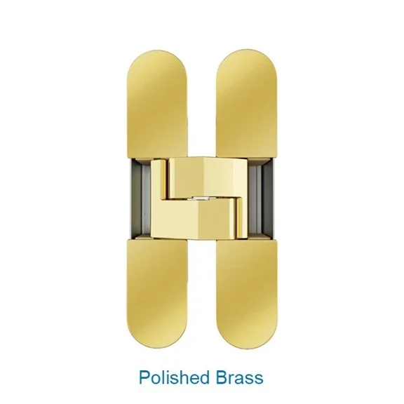 AGB Eclipse 3.0 Adjustable Concealed Invisible Door Hinge, Flush Interior Doors, Polished Brass