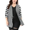 MODA NOVA Juniors' Plus Size Long Sleeve Mixed Striped Cardigan