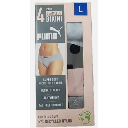 PUMA Ladies’ Seamless Bikini 4-Pack Size L