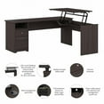 thumbnail image 3 of Cabot 72W 3 Position Sit to Stand L Desk in Heather Gray - Engineered Wood, 3 of 6