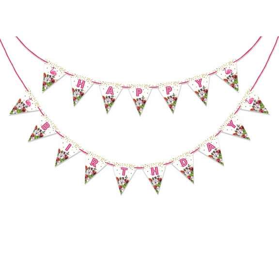 Inkdotpot Birthday Party DecorationsHappy Birthday Party GarlandBaby Girls TropicalPennant Banner Flag