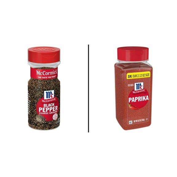 McCormick Paprika, 6.62 oz & McCormick Coarse Ground Black Pepper, 3.12 oz