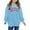Sky Blue, variant on Girls Fashion Zip Up Hoodie Printed Crew Neck Long Sleeved Hoodie For Girls
