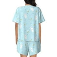 thumbnail image 3 of Naloa Cute Bunny Women's Short-Sleeved Pajama Set, Loungewear, Summer pajamas, Breathable Cozy - XX-Large, 3 of 9