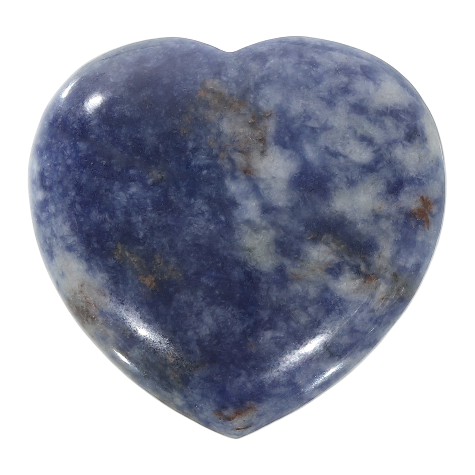 Uxcell Natural Heart Shaped Crystal Stone 1.6 Inch Mini Polished Love Gemstone Crystal Pocket Rock Engraved Worry Stones for Women Gifts Meditation Blue Spotted Jasper