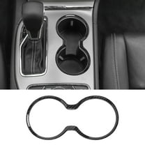 CheroCar Front Cup Holder Trim Interior Cover for Jeep Grand Cherokee 2011-2021(Carbon Grain Black)