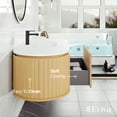 thumbnail image 3 of Eviva Haven 48"W x 22"D Oak Wall-mounted Bathroom Vanity with White Solid Surface Integrated Sink Top, 3 of 7