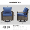 thumbnail image 2 of Planntonneo Wicker Patio Chairs Set of 2, Outdoor Rattan Swivel Glider Rocking Chairs with 4'' Blue Cushions for Porch Balcony Backyard, 2 of 6