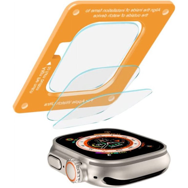 Smiling Paquete de 2 Estuches con Protector de Pantalla de Vidrio Templado Incorporado Compatible con Apple Watch Series 9 (2023)/Series 8/Series 7 de 45 mm, Estuche rígido para PC con Protector de Pa