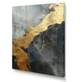 thumbnail image 2 of Designart "Minimalism Chrome Gold And Black Potteries I" Abstract Spirals Canvas Art Print, 2 of 7