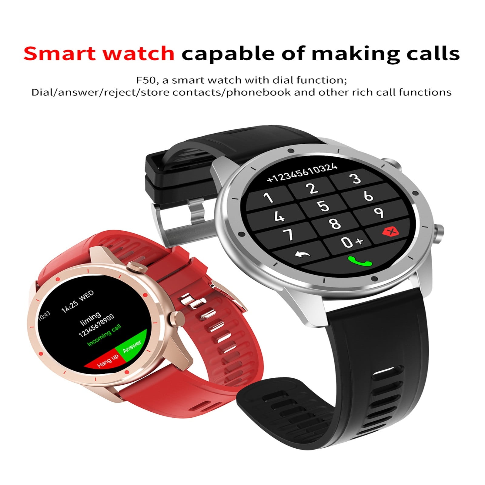 Watch Bracelet F50 Smart Watch Bluetooth Personalized Phone Dial Heart Rate Fitness Men Ean13 Walmart Com