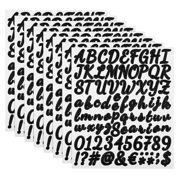 Uxcell Letter Number Stickers Kit, Self Adhesive Vinyl Cursive Alphabet Decals for Mailbox Sign Black