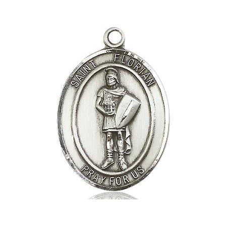 Extel Large Oval Silver Filled St Florian Medal