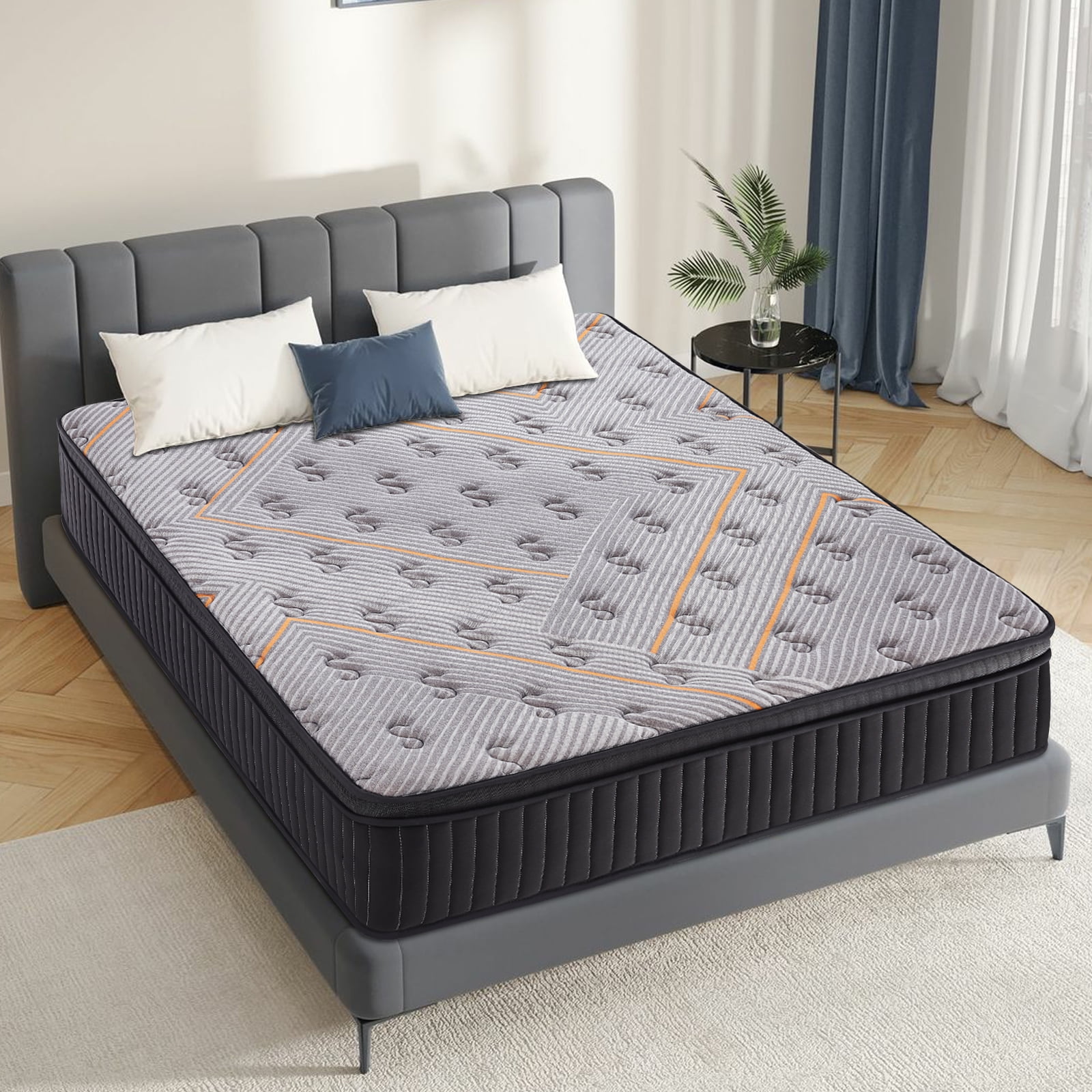 BMMB Full Mattress-10 Inch Hybrid Mattress in a Box with Individual Pocket Spring for Motion Isolation, Supportive & Pressure Relief, CertiPUR-US