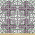 thumbnail image 2 of Vintage Sofa Upholstery Fabric by the Yard, Illustration of Classical Tile Inspired Damask Swirls Repetition, Decorative Fabric for DIY and Home Accents, Plum White and Grey Pink by Ambesonne, 2 of 5