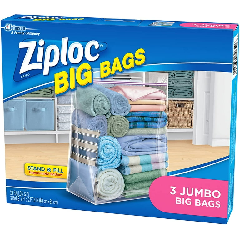 Ziploc Big Bags Clothes and Blanket Storage Bags for Closet Organization,  Protects from Moisture, Jumbo, 3 Count in 2023