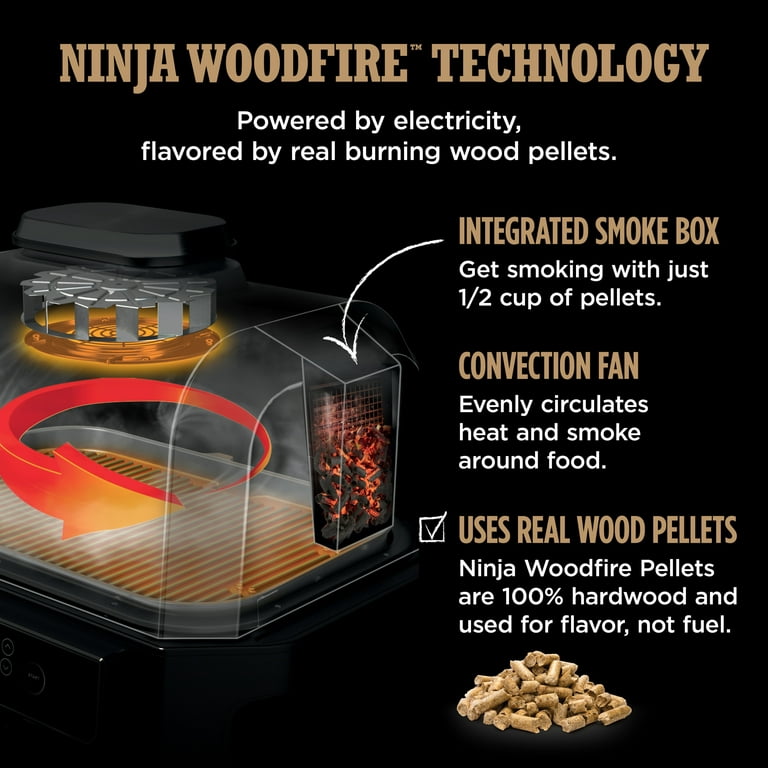 Ninja Woodfire Pro XL Outdoor Grill & Smoker with Thermometer & Cover - Green