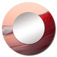 thumbnail image 2 of Designart "Simplistic Crimson Wave Landscape" Beach Rund Mirror For Wall Decor - Large Red Round Print Mirror - Round Coastal Mirror - Wall Mounted Round Large Mirror - 36" x 36", 2 of 6