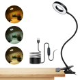thumbnail image 1 of Lámpara de escritorio con clip, luz nocturna de cama con cuello de cisne flexible de 360 ​​​​° para lectura, maquillaje, luz de relleno (negro), 1 of 5