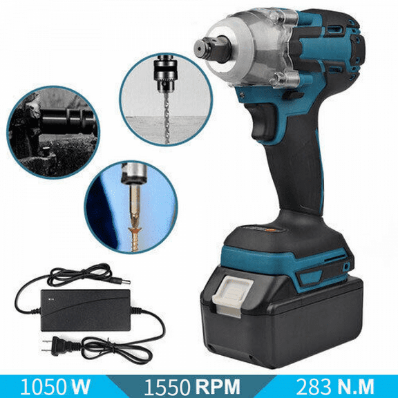Cordless Electric Impact Wrench 1/2" High Power Driver with Lithium Ion Battery,Electric Screw Wrenches