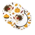 thumbnail image 2 of Kll Happy Thanksgiving Round Bar Chair Cushion Cover 13 Inch,Bar Stool Protector With Elastic, Soft Washable, 2 of 7