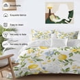 thumbnail image 3 of 3 Piece Summer Lemon Duvet Cover Set California King,Microfiber Comforter/Quilt Cover with Corner Ties and 2 Pillowcases,Yellow Fruits Botanical Spring Floral All Season Bedding with Zipper Closure, 3 of 8