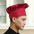 thumbnail image 4 of Qiangzon Chef Hat, Adult Adjustable Elastic Kitchen Cooking Cap, Pleated Design Cotton Hat for Restaurants and Baking, Professional and Comfortable Headwear for Culinary Use 1 Chef's Hat, 4 of 9