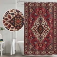 thumbnail image 4 of Polyester Fabric Country Boho Shower Curtain, Farmhouse Ethnic Abstract Nation Aesthetic Waterproof Bathtub Curtain Bathroom Decor Set with Hooks 72 x 72 Inches, 4 of 6