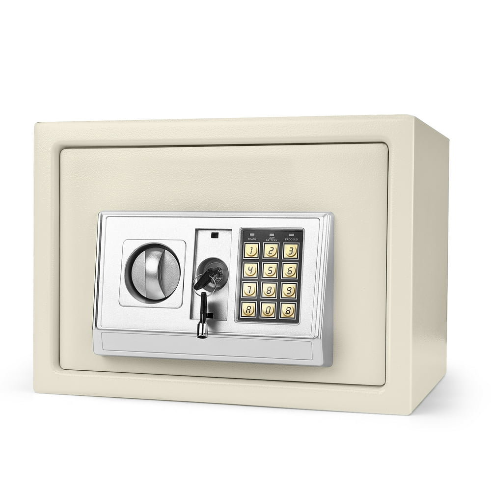 Digital Electronic Safe Box Keypad Lock Security with Hidden Wall Mount Anchoring 2 Keys
