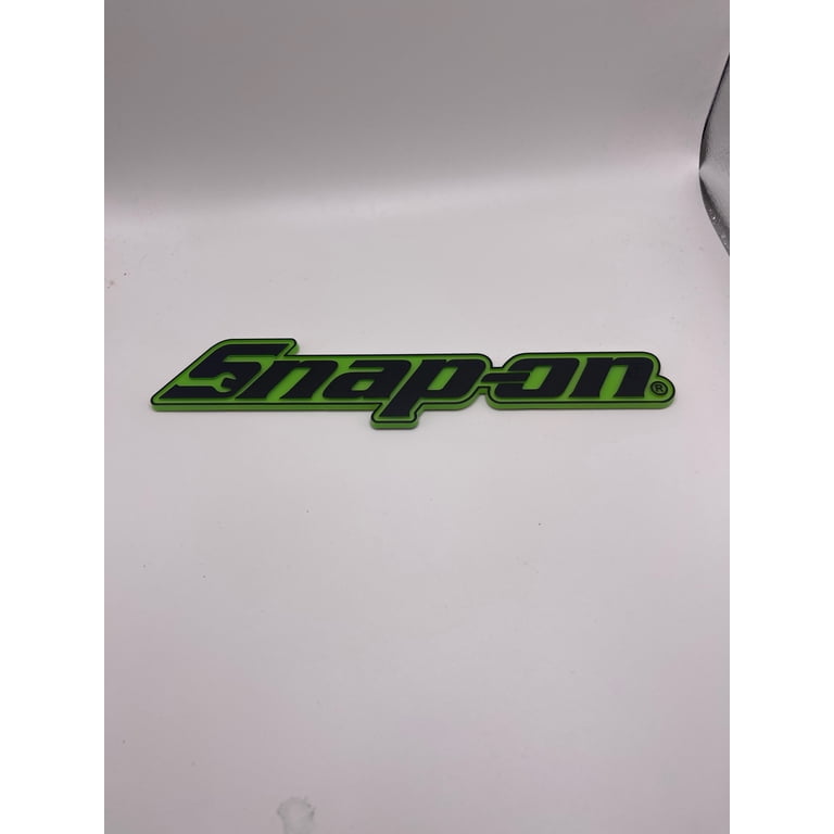 Snap On Tool Box Logo Emblem Badge Decal Matte Black with Green