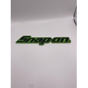 Snap On Tool Box Logo Emblem Badge Decal Matte Black with Green Plastic 8 Inch